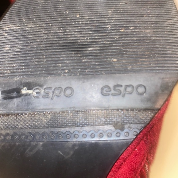 Women Vintage boots heels booties 80s Red tiger stripe suede bootie punk espo 37 - Picture 13 of 14